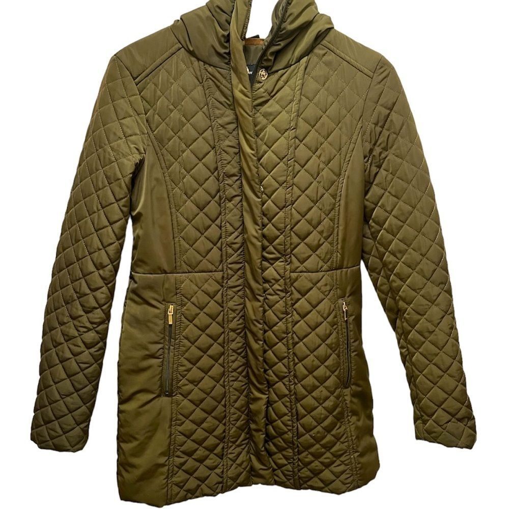Jones New York Long Green Puffer Jacket